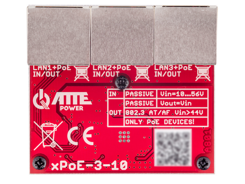 Switch PoE 3-portowy ATTE xPoE-3-10, extender